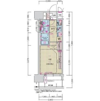 プレサンス長田レジェール(1K/9階)の間取り写真