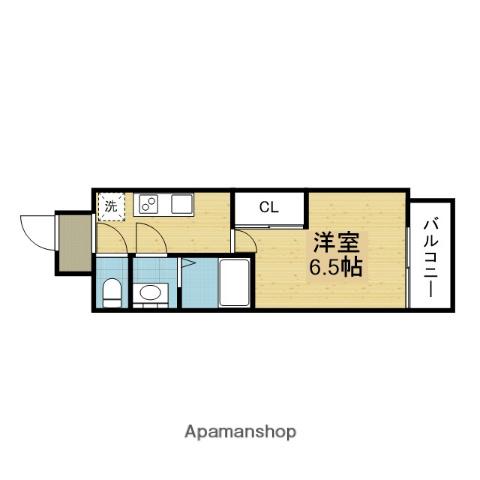 ブランシエスタ森ノ宮(1K/13階)の間取り写真