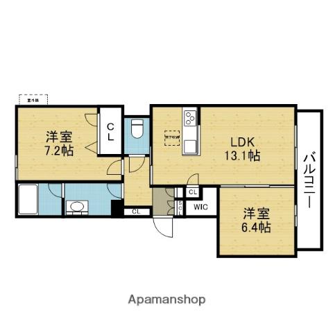 ラ イースト(2LDK/1階)の間取り写真