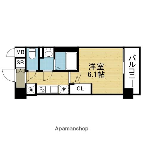 エスリード大阪平野プライム(1K/2階)の間取り写真