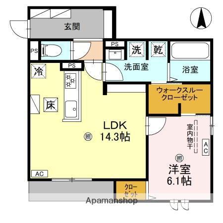 スペチアーレ平野西(1LDK/3階)の間取り写真