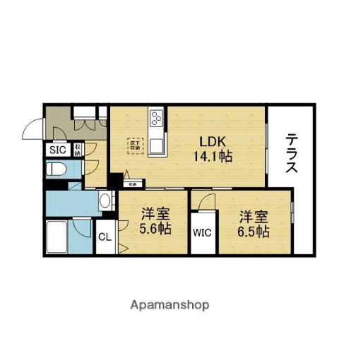 ラ ウエスト(2LDK/1階)の間取り写真
