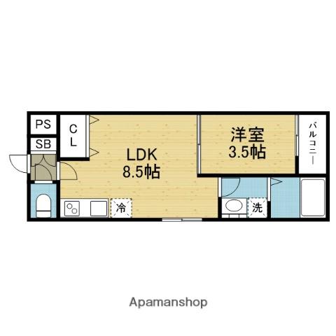 D PORTA HORTENSIA(1LDK/1階)の間取り写真