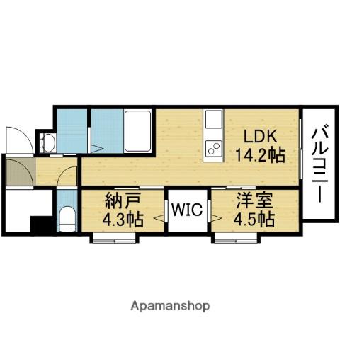 DRAW上本町(1SLDK/4階)の間取り写真