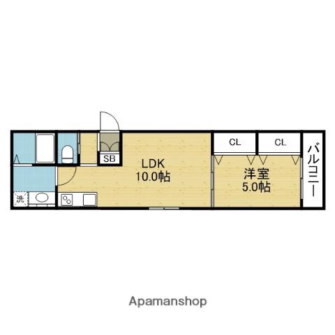 セレニティ衣摺(1LDK/3階)の間取り写真