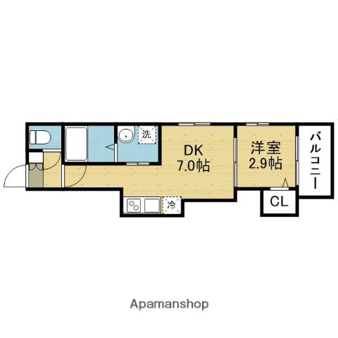 THECREST(1DK/3階)の間取り写真