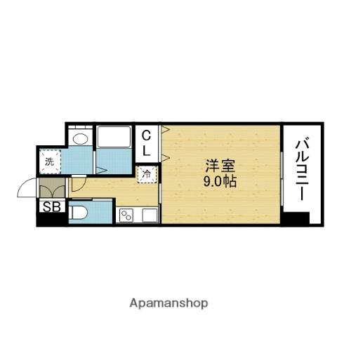 フォレストグレイス高井田1(1K/4階)の間取り写真