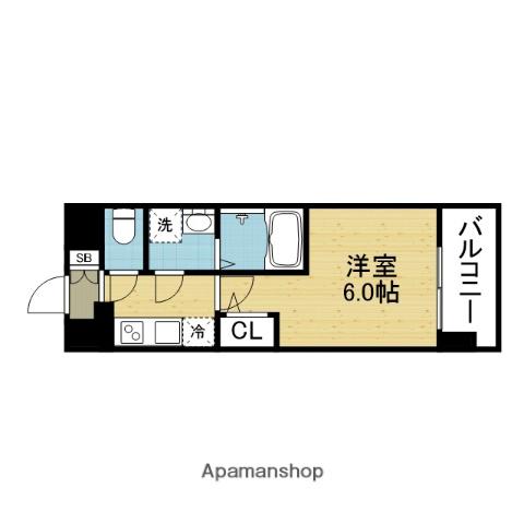 エスリードレジデンス玉造ザ・イースト(1K/11階)の間取り写真