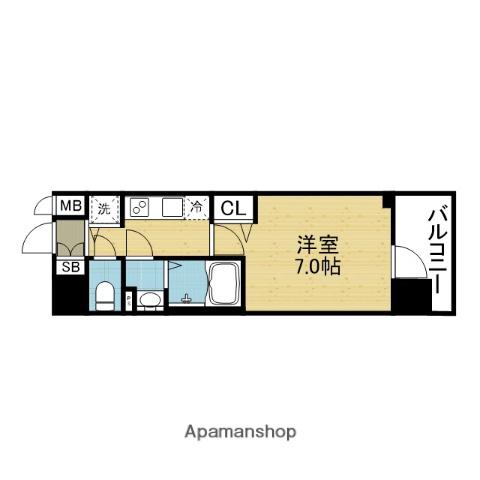 CION OSAKA イースト GATE(1K/7階)の間取り写真