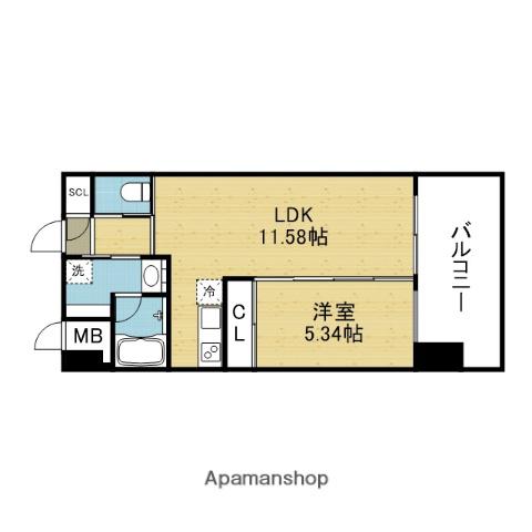 プレジオ城東(1LDK/10階)の間取り写真