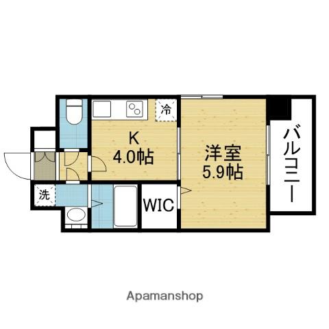 レジュールアッシュ緑橋駅前(1K/9階)の間取り写真