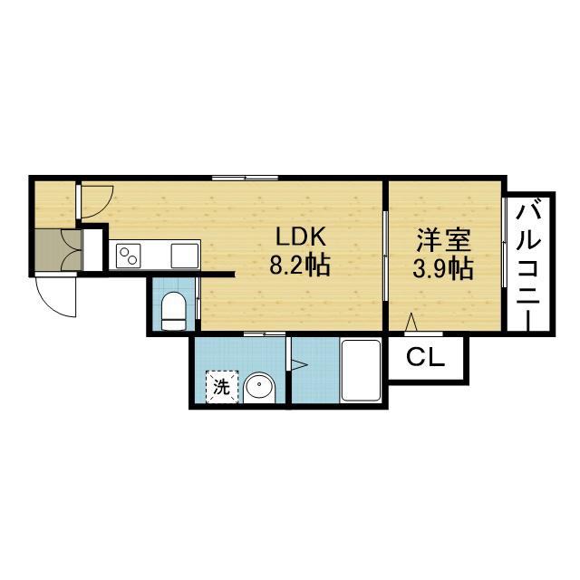 アーバンヴィラ平野(1LDK/1階)の間取り写真