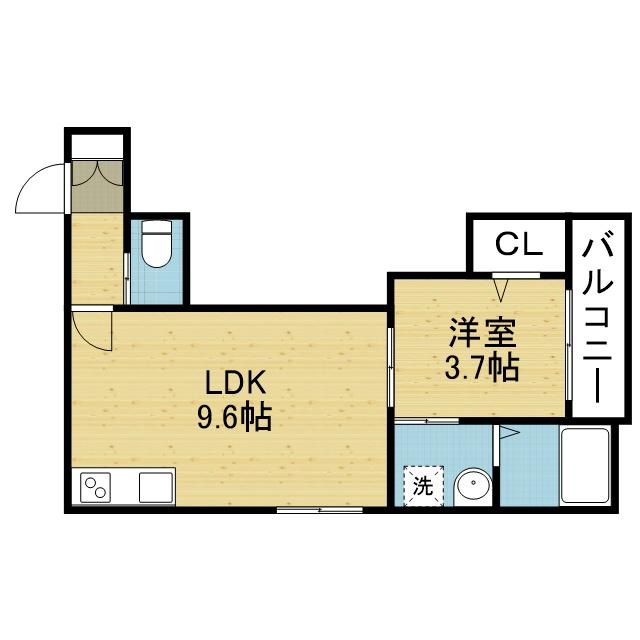 アーバンヴィラ平野(1LDK/2階)の間取り写真