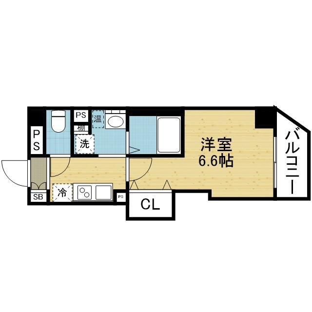 みおつくし大池橋(1K/9階)の間取り写真