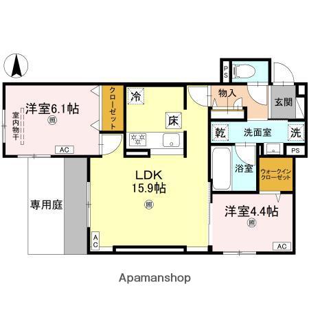 D-ROOM平野区加美東5丁目P(2LDK/1階)の間取り写真