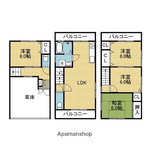 大阪メトロ千日前線 今里駅(大阪メトロ) 徒歩8分 3階建 築28年(4LDK)の間取り写真
