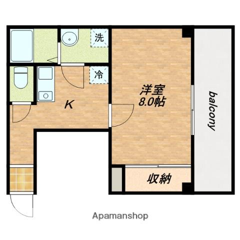 クィーンライフ東今里(1K/5階)の間取り写真