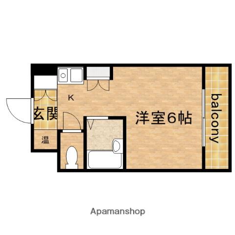インターナショナル玉造(ワンルーム/6階)の間取り写真