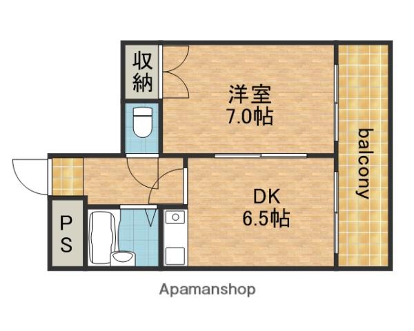 グランソシエ新今里Ⅲ(1DK/6階)の間取り写真