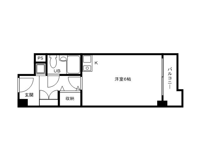 エルデ大手前(ワンルーム/9階)の間取り写真