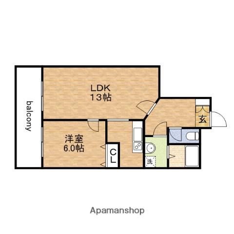 フェルティシャトー緑橋(1LDK/5階)の間取り写真