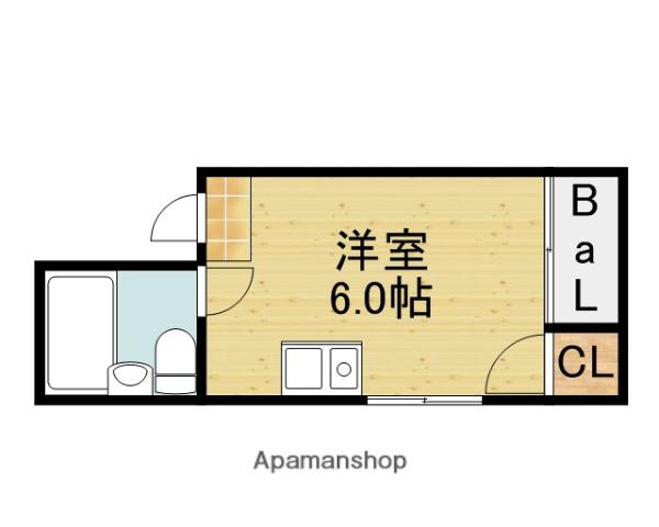 ブランシュⅡ(ワンルーム/5階)の間取り写真