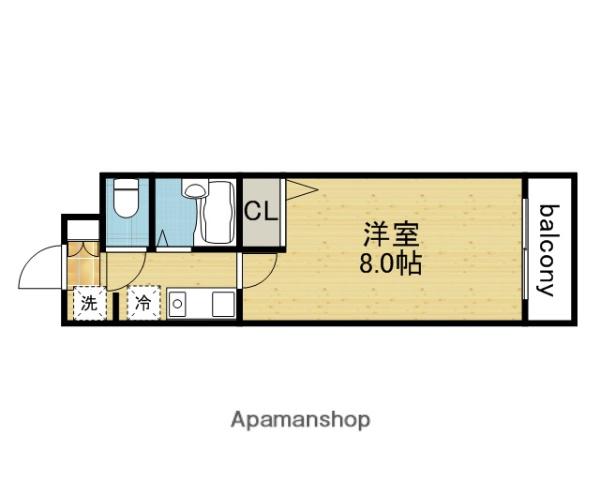 コレクション北巽(1K/2階)の間取り写真