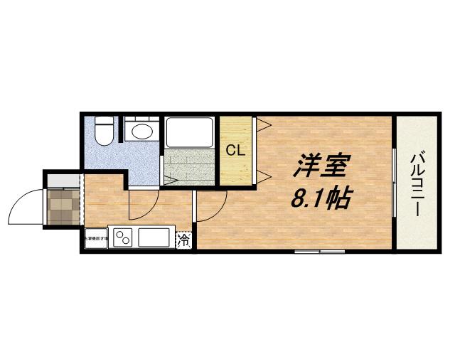 エスリード森ノ宮駅前(1K/8階)の間取り写真