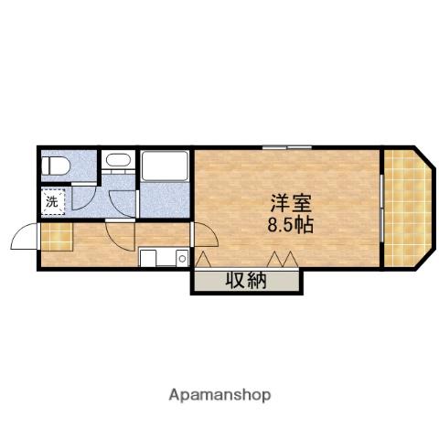 グランドハイツ玉造(1K/2階)の間取り写真