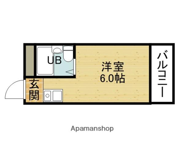 YOUハイム南巽(ワンルーム/2階)の間取り写真