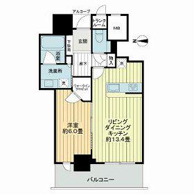 大阪ひびきの街 ザ・サンクタスタワー(1LDK/18階)の間取り写真