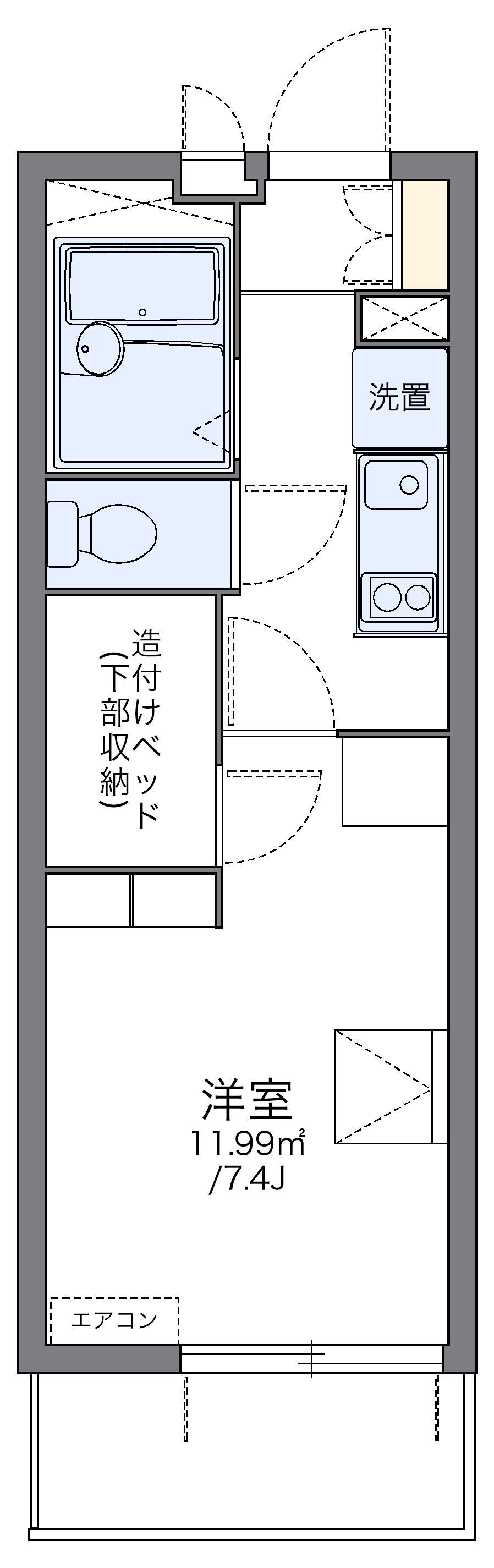 レオパレスラピスラズリ高井田(1K/3階)の間取り写真