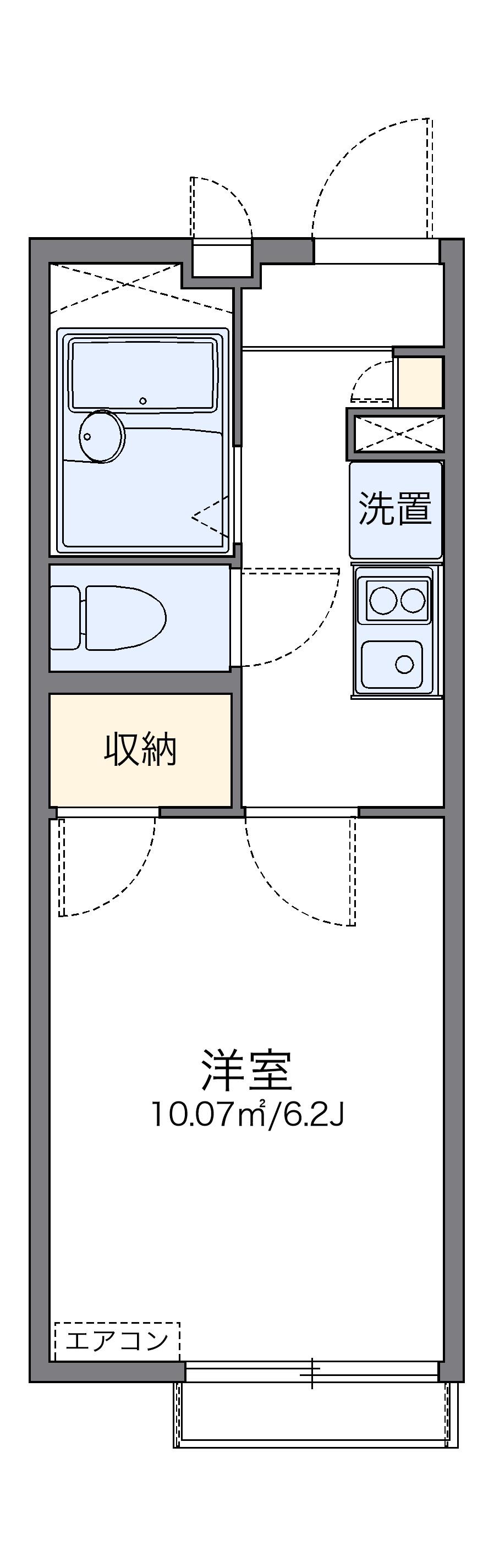 レオパレスフローリッシュⅡ(1K/2階)の間取り写真