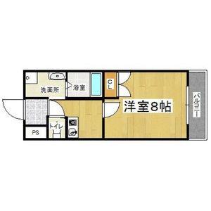 エイチ・ツー・オー新町Ⅱ(1K/3階)の間取り写真