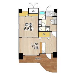 CITY SPIRE桜川Ⅰ(1LDK/1階)の間取り写真