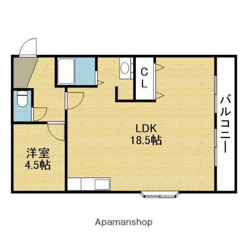 湊川マンション(1LDK/3階)の間取り写真