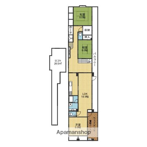 NS上町セブン(3LDK/7階)の間取り写真