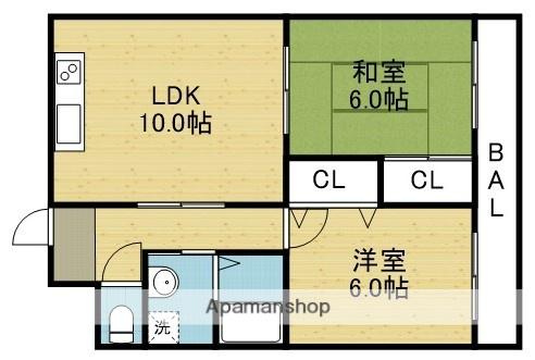 エムグランツ光陽(2LDK/3階)の間取り写真