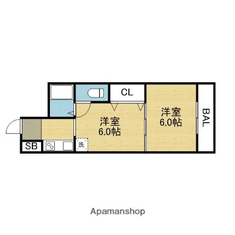 コバルトハイツ(2K/5階)の間取り写真