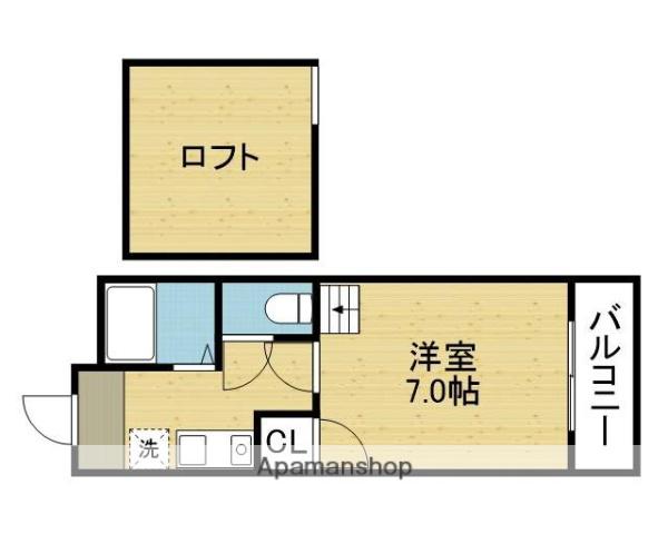 メゾンベルクール(1K/6階)の間取り写真