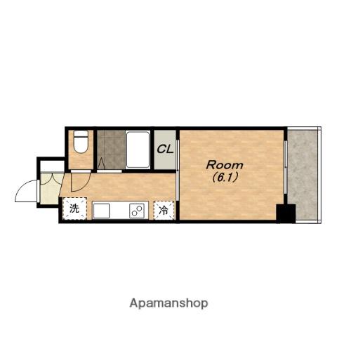 ル・パルトネール天王寺真田山(1K/4階)の間取り写真