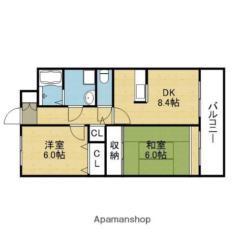 フルラーレ(2DK/4階)の間取り写真