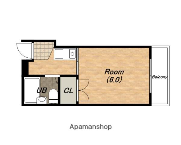 パークドエル東高津(1K/5階)の間取り写真