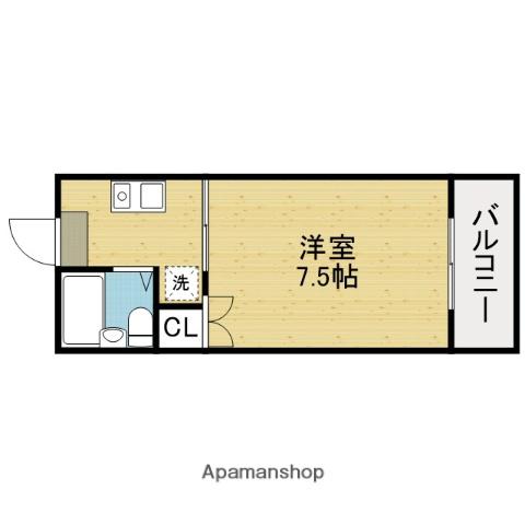 ノアーズアーク深江橋(1K/7階)の間取り写真