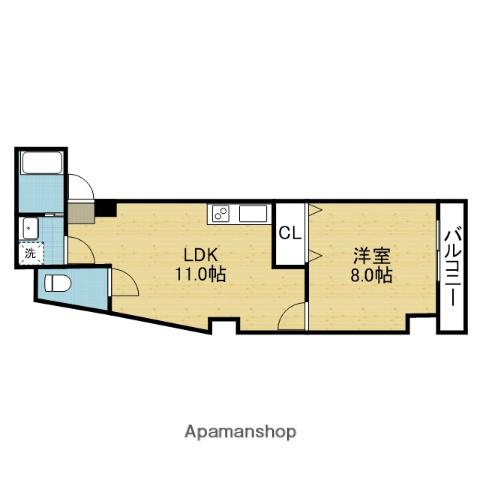 ウエンズ小路(1LDK/8階)の間取り写真