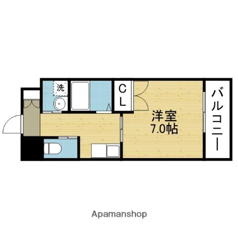 マンスフィールド桃谷(1K/2階)の間取り写真