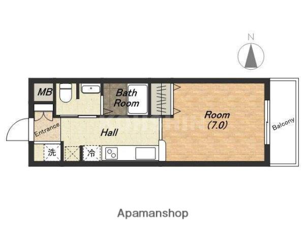 パラッツオ四天王寺(1K/6階)の間取り写真