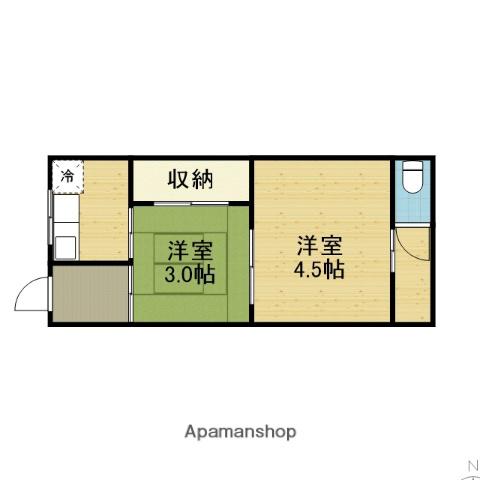 白井荘(2K/1階)の間取り写真