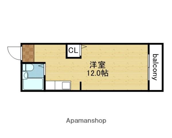 アーデル北巽(ワンルーム/4階)の間取り写真