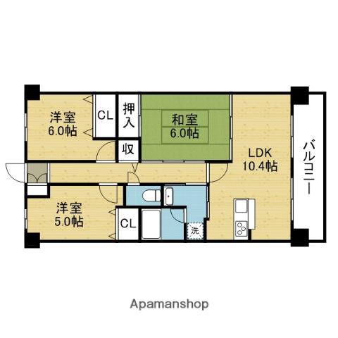 メロディーハイム緑橋弐番館(3LDK/8階)の間取り写真